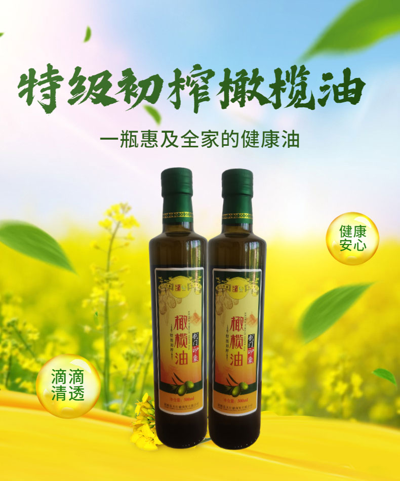 剑阁县 特级初榨橄榄油500ml/瓶装植物油食用油